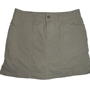 L.L. Bean Skort Girls Size 16 Dark Taupe Purple Shorts Elastic Waist Outdoor
